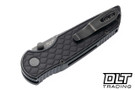 Pro-Tech TR-3 Integrity Thumbstud Manual - Reptile Textured Battleworn Black Aluminum - Acid Wash Magnacut Blade - Moasic Pin