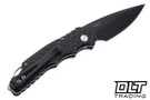 Pro-Tech TR-5 - Feather Textured Black Aluminum - Black DLC S35VN Blade