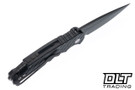 Pro-Tech TR-5 - Feather Textured Black Aluminum - Black DLC S35VN Blade
