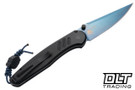 Pro-Tech Avalon - Black Aluminum - Sapphire Blue PVD MagnaCut Blade