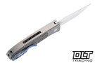 Pro-Tech Custom Brend Classic - Blasted and Tumbled Diamond Textured 17-4 Steel - HG Satin 154CM Blade