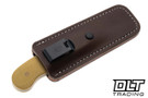 Corey Dunlap Reverse Tanto Pocket EDC - Blasted & Tumbled AEB-L - Antique Ivory Micarta - Brass Rivets