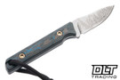 JP Bladesmithing Fang EDC Damascus - Arctic Storm FatCarbon Handle
