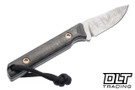JP Bladesmithing Fang EDC Damascus - Carbon Fiber FatCarbon Handle