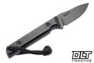 JP Bladesmithing Fang EDC - Black Graphite Cerakote AEB-L - Portcullis Texture Black G-10 Handle