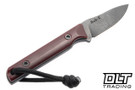 JP Bladesmithing Bloodrose Fang EDC AEB-L - Ruby Red G-10 Handle - Forest Green Liner