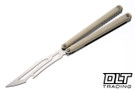 LDY Knives Kite V1.5 - Trainer - Ivory and Black Aluminum