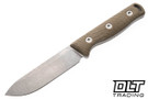 Hellbender Mudpup 4 - OD Green Micarta - Tumbled MagnaCut Blade