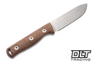 Hellbender Mudpup 4 - Burlap Micarta - Tumbled MagnaCut Blade