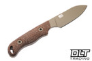 Hellbender Ranch Hand - Burlap Micarta - Coyote Cerakote MagnaCut Blade