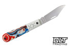 Case Crossroads XR Barlow - Stonewashed S35VN Blade - Red, White & Blue Burl G-10