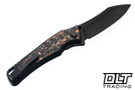 Hawk Knives M390 - DLC Titanium - Snakeskin Copper FatCarbon Overlay