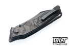 Hawk Knives M390 - Battleworn Titanium - Black Ops Marble Carbon Fiber Overlay