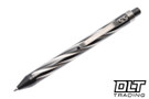 Fellhoelter TiBolt Pen - Reverse Tuxedo Twisted Flutes - Zirconium