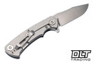 Hinderer Project X Clip Point S45VN - Stonewashed Titanium & Blade - Black G-10 - Back