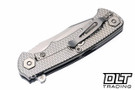 Hinderer Project X Clip Point S45VN - Stonewashed Titanium & Blade - Black G-10