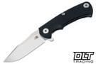 Hinderer Project X Clip Point S45VN - Working Finish Titanium - Stonewashed Blade - Black G-10