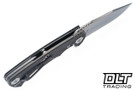 Hinderer Project X Clip Point S45VN - Working Finish Titanium - Stonewashed Blade - Black G-10