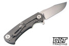 Hinderer Project X Clip Point S45VN - Working Finish Titanium - Stonewashed Blade - Translucent Green G-10 - Back