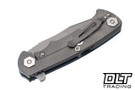Hinderer Project X Clip Point S45VN - Working Finish Titanium & Blade - Blue & Black G-10