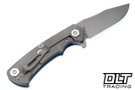 Hinderer Project X Clip Point S45VN - Working Finish Titanium & Blade - Blue G-10 - Back