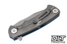 Hinderer Project X Clip Point S45VN - Working Finish Titanium & Blade - Blue G-10
