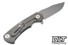 Hinderer Project X Clip Point S45VN - Working Finish Titanium & Blade - Translucent Green G-10 - Back