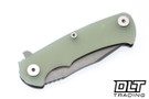 Hinderer Project X Clip Point S45VN - Working Finish Titanium & Blade - Translucent Green G-10