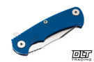 Hinderer Project X Clip Point S45VN - Blue Anodized Titanium - Stonewashed Blade - Blue G-10