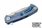 Hinderer Project X Clip Point S45VN - Blue Anodized Titanium - Stonewashed Blade - Blue G-10