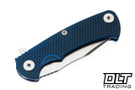 Hinderer Project X Clip Point S45VN - Blue Anodized Titanium - Stonewashed Blade - Blue & Black G-10