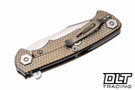 Hinderer Project X Clip Point S45VN - Bronze Anodized Titanium - Stonewashed Blade - Coyote G-10