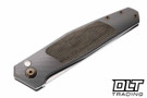 Jens Anso Toko RWL34 - Grey Amber Titanium - Green Micarta Inlay