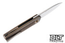 Jens Anso Arn RWL34 - Amber Titanium - Natural Canvas Micarta Inlay