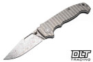 Demko AD20I Slim Damasteel - Yggdrasil Slotted Clip Point - Chainmail Titanium