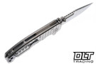 Demko AD20I Slim Damasteel - Yggdrasil Slotted Clip Point - Chainmail Titanium