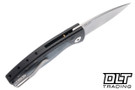 Three Rivers Manufacturing Pit Bull Auto MagnaCut - Black Aluminum - Blue Denim Micarta Inlay