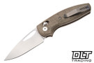 Three Rivers Manufacturing Bulldog REV B MagnaCut - Riverlok - Flat Contoured - OD Green Micarta - Lefty