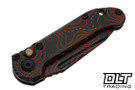 Microtech LUDT Gen III - Black and Orange Topographic Handle - Topographic Blade - Signature Series - 1136S-1TPBKORCS