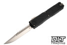 Microtech Ultratech Gen IV Interceptor - Black Topographic Deep Engraved Handle - Stonewashed Blade - Signature Series - 11174TPP-10S
