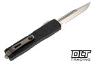 Microtech Ultratech Gen IV Interceptor - Black Topographic Deep Engraved Handle - Stonewashed Blade - Signature Series - 11174TPP-10S