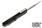 Microtech Ultratech Gen IV Interceptor - Black Topographic Deep Engraved Handle - Stonewashed Blade - Signature Series - 11174TPP-10S