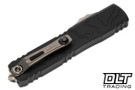 Microtech Ultratech Gen IV Interceptor - Black Topographic Deep Engraved Handle - Stonewashed Blade - Signature Series - 11174TPP-10S