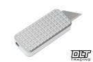 Rivery MFG Zero Utility Knife - Grid Pattern - Gray Aluminum with Lanyard Hole