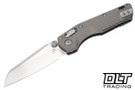 Microtech MSI Mini Ram-Lok - Natural Clear Fluted Handle - Stonewashed Blade - 210M-10FLNC