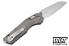 Microtech MSI Mini Ram-Lok - Natural Clear Fluted Handle - Stonewashed Blade - 210M-10FLNC