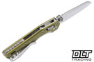 Microtech MSI Mini Ram-Lok - OD Green Fluted Handle - Stonewashed Blade - 210M-10FLOD