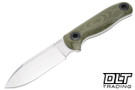 Kizer Drop Bear - Green Micarta - Stonewashed 14C28N Blade