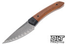 Kizer Momo Fix 3 - Mkuruti Wood - Black G-10 Bolster - Acid Washed Takefu VG-10 Damascus Blade