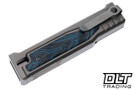 Reate EXO-M Elmax Stonewash Drop Point - Blue & Black Damascus G-10